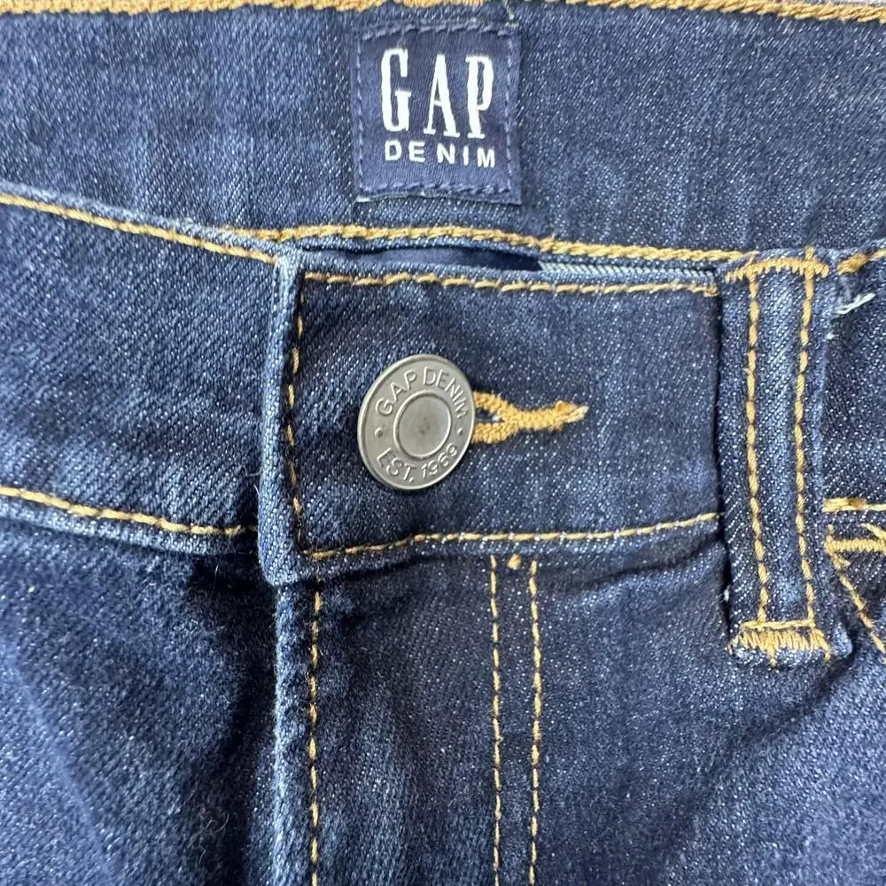 Gap Jeans Youth 16 Blue Stretch Straight Adjustable Waist Dark Wash Denim
